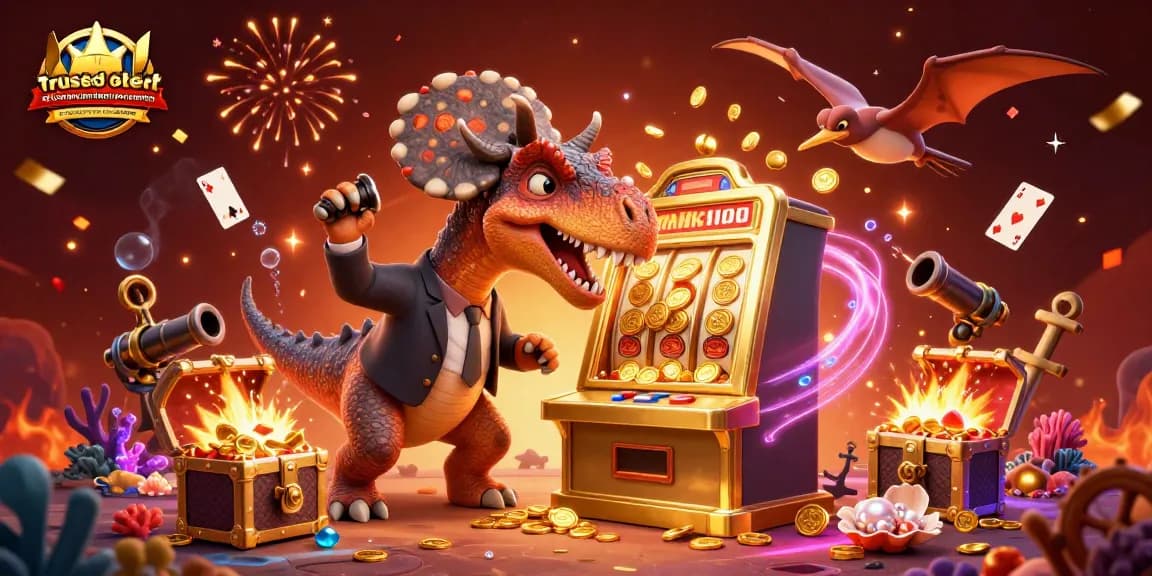 Headbutting pachycephalosaurus at jackpot slot, showcasing trusted best betting sites not on gamstop excitement.