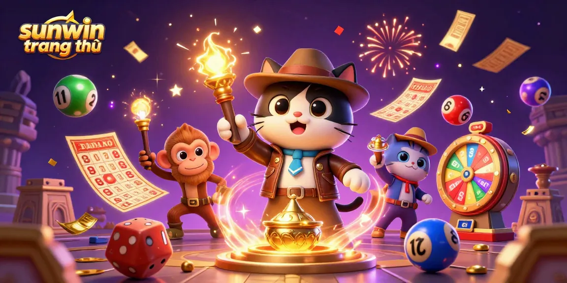 Experience winning moments at sunwin trang chủ with a vibrant display of colorful lottery balls and dynamic gaming elements.