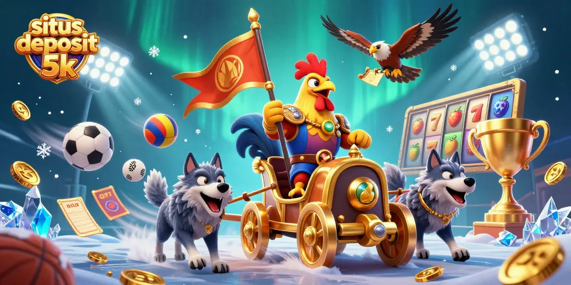 Experience thrilling slots gameplay at situs deposit 5k with exciting characters in a dynamic casino scene.